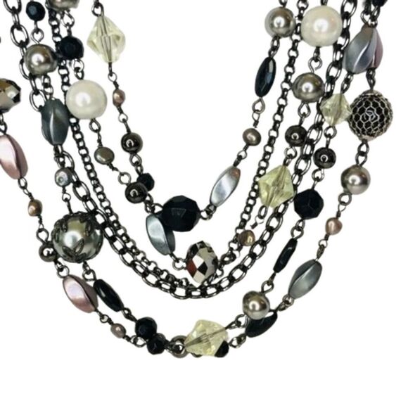 Lia Sophia KATIE Necklace Layered Multi-Strand Beaded On Chain Retired - Picture 1 of 10